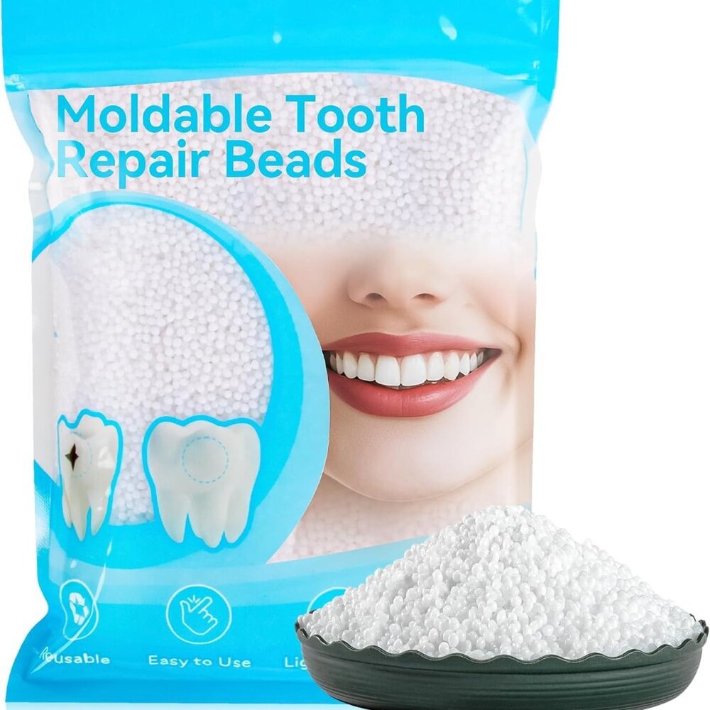 10.9oz Moldable False Teeth Beads - Tooth Repair Kit,Repair Thermoplastic Beads,